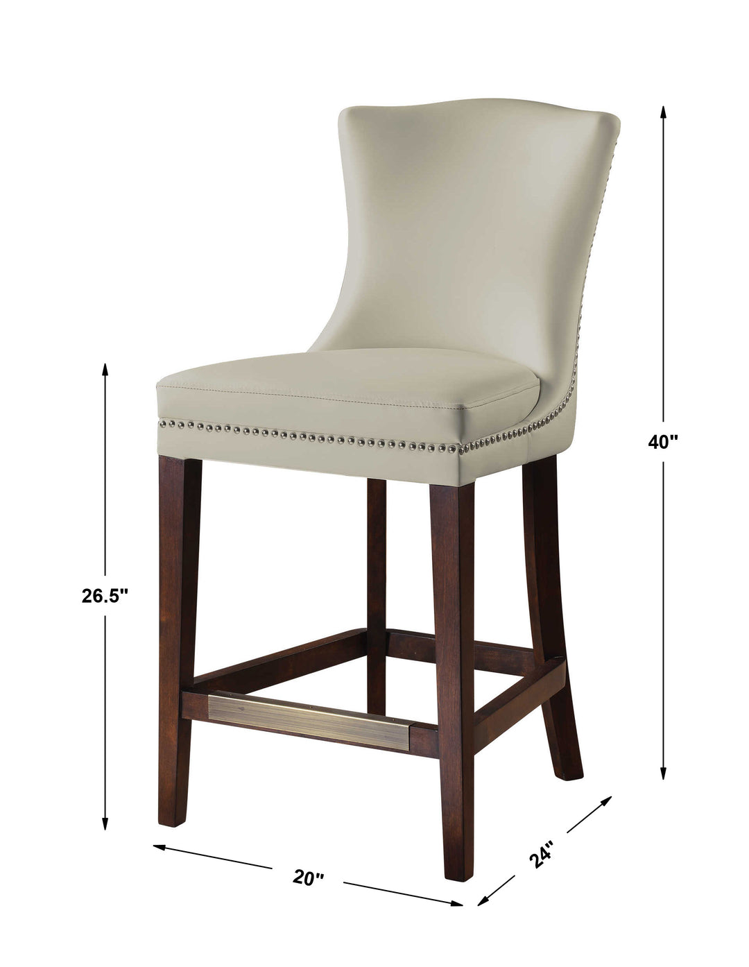 Uttermost Dariela White Counter Stool