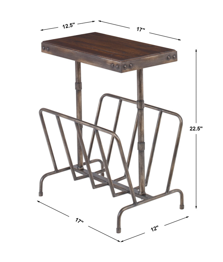 Uttermost Sonora Industrial Magazine Accent Table