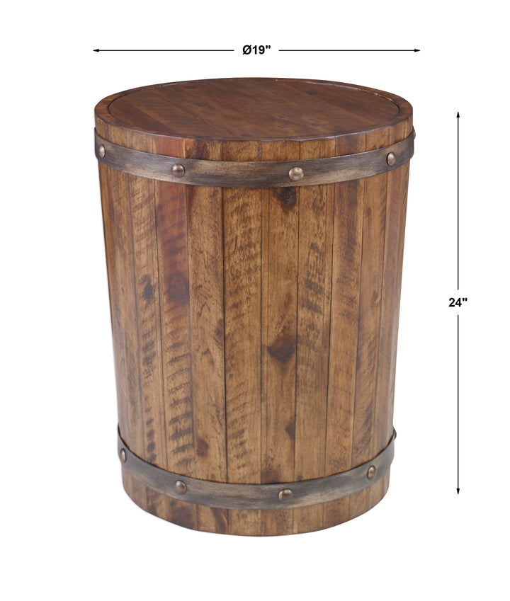 Uttermost Ceylon Wine Barrel Side Table