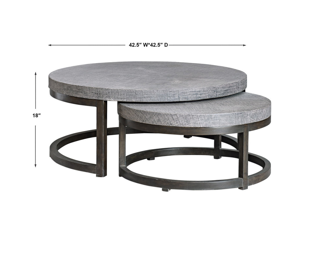 Uttermost Aiyara Gray Nesting Tables, S/2