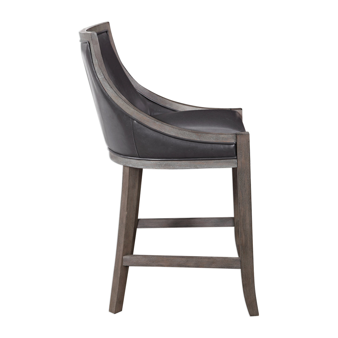 Uttermost Elowen Leather Counter Stool