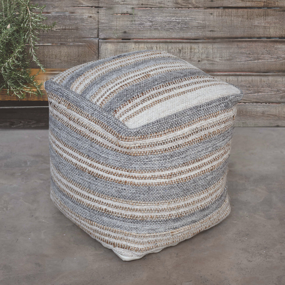 Uttermost Mesick Handwoven Gray Pouf