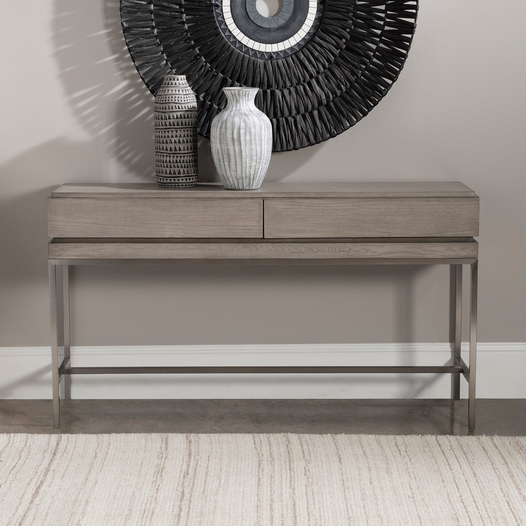 Uttermost Kamala Gray Oak Console Table