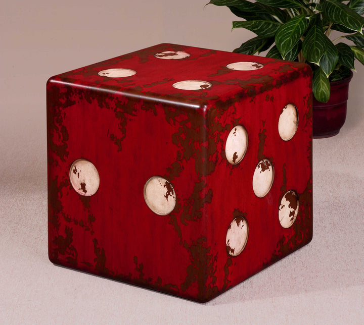 Uttermost Dice Red Accent Table