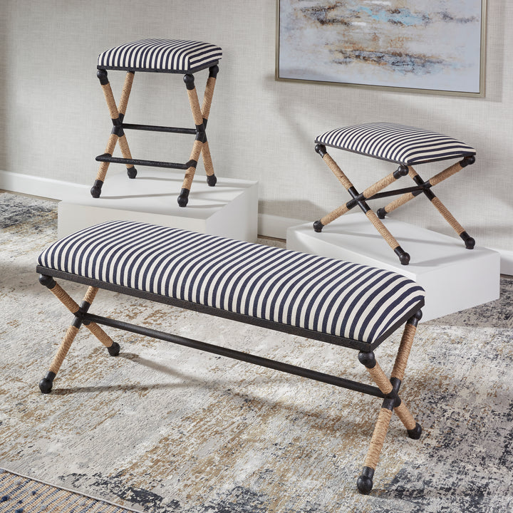 Uttermost Braddock Striped Bench