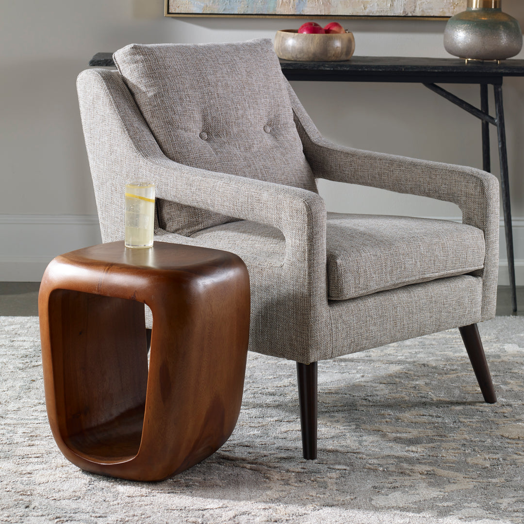 Uttermost Loophole Wooden Accent Stool