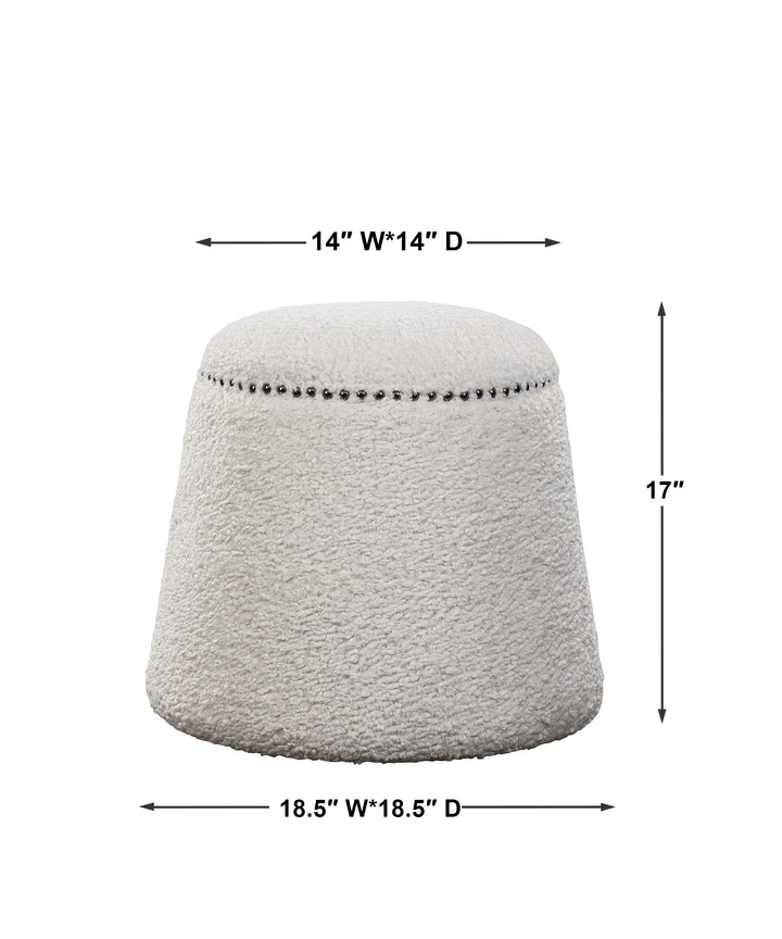 Uttermost Gumdrop White Ottoman