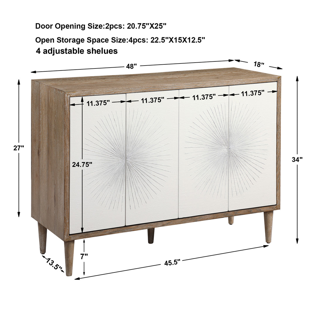 Uttermost Dani 4 Door White Cabinet