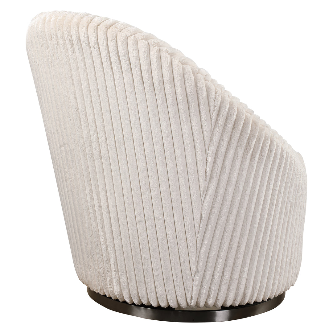 Uttermost Crue White Swivel Chair