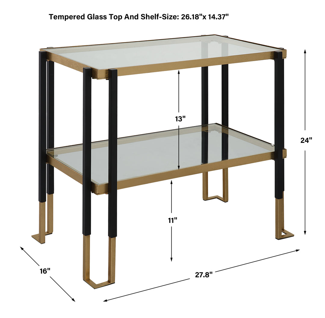 Uttermost Kentmore Glass Side Table