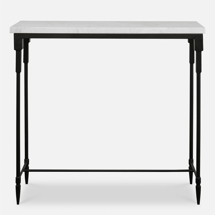 Uttermost Bourges White Marble Console Table