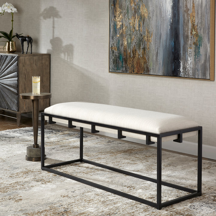 Uttermost Paradox Iron & Fabric Bench