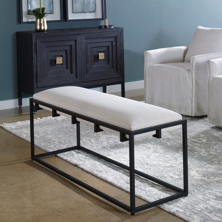 Uttermost Paradox Iron & Fabric Bench