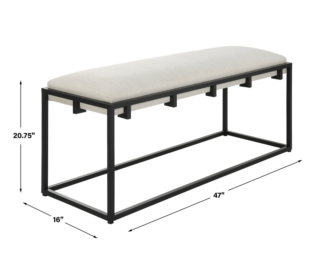 Uttermost Paradox Iron & Fabric Bench