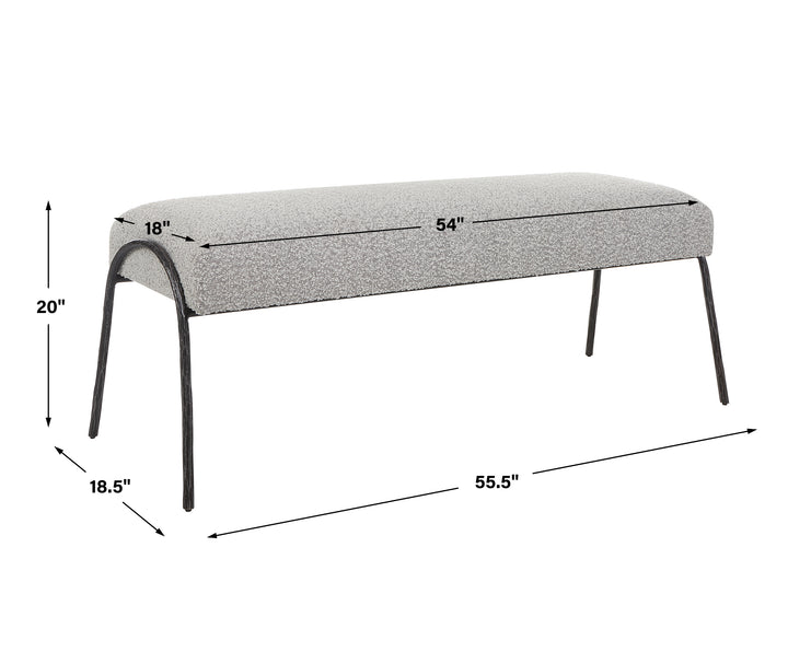 Uttermost Jacobsen Modern Gray Bench