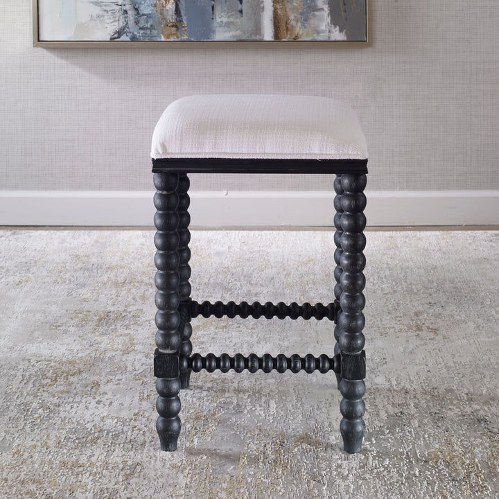 Uttermost Pryce Black Backless Counter Stool