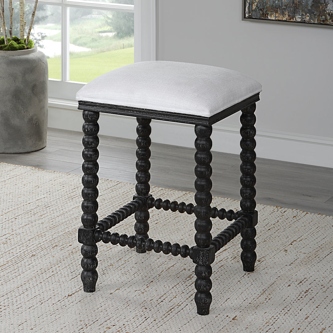 Uttermost Pryce Black Backless Counter Stool