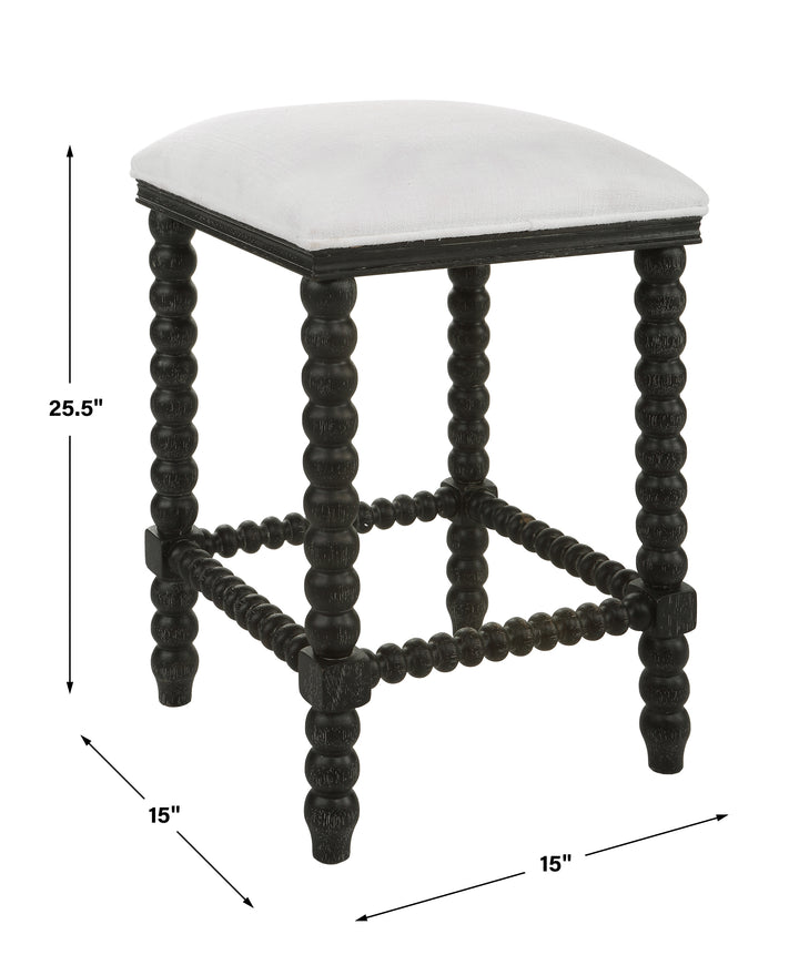 Uttermost Pryce Black Backless Counter Stool