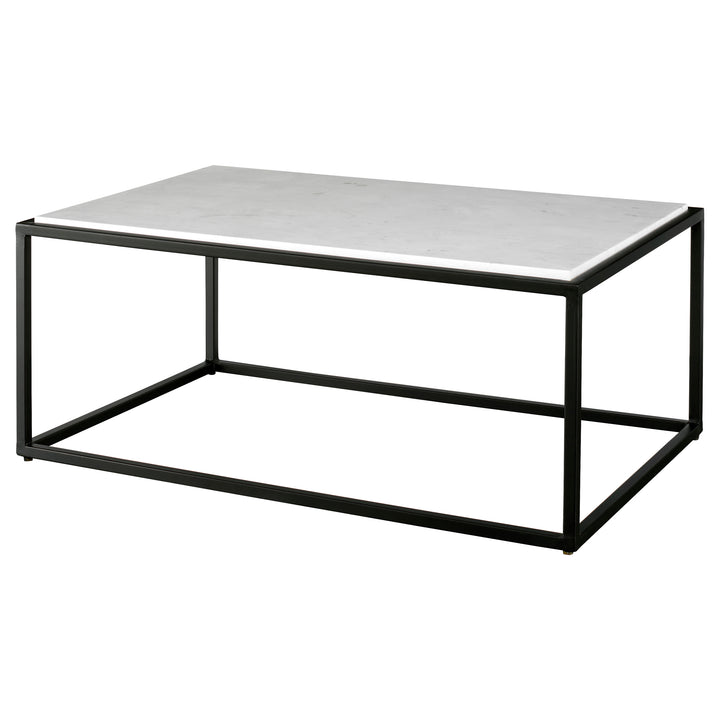 Uttermost Vola Modern White Marble Coffee Table