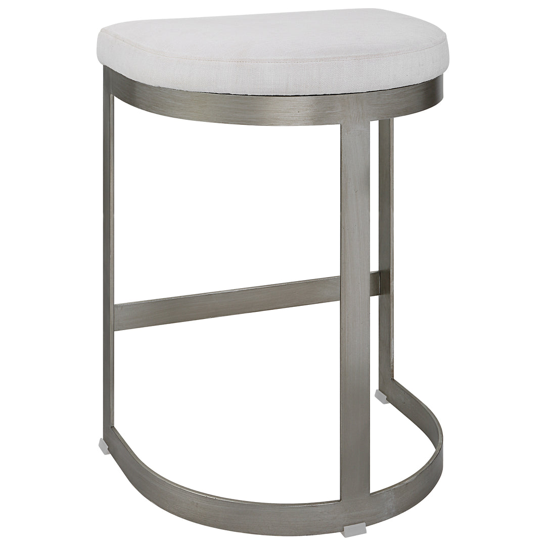 Uttermost Ivanna Backless Silver Counter Stool