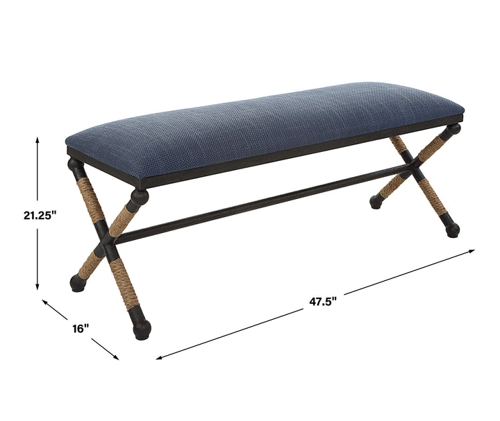 Uttermost Firth Rustic Navy Bench