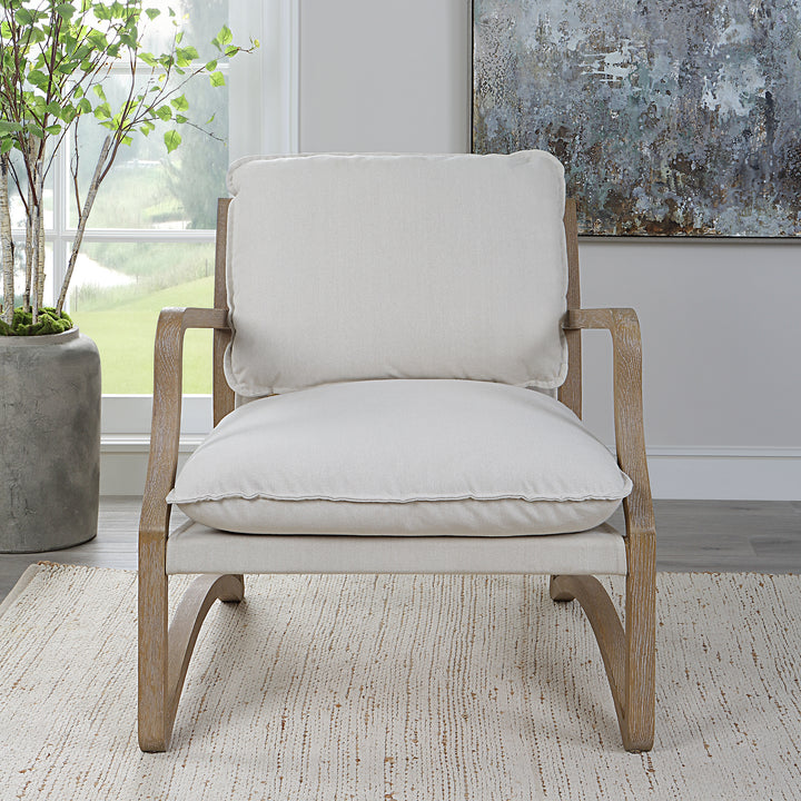 Uttermost Melora Solid Oak Accent Chair