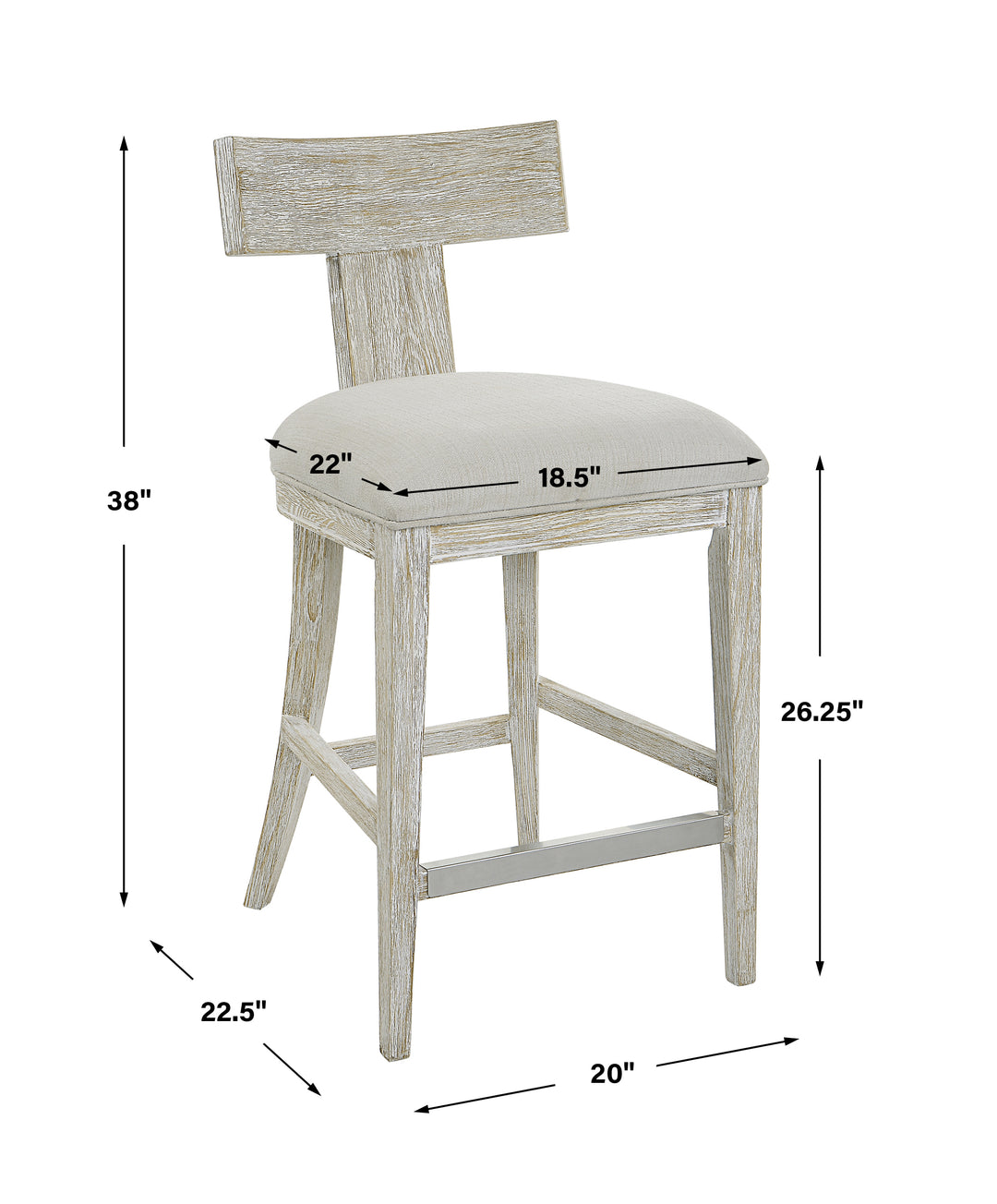 Uttermost Idris White Counter Stool