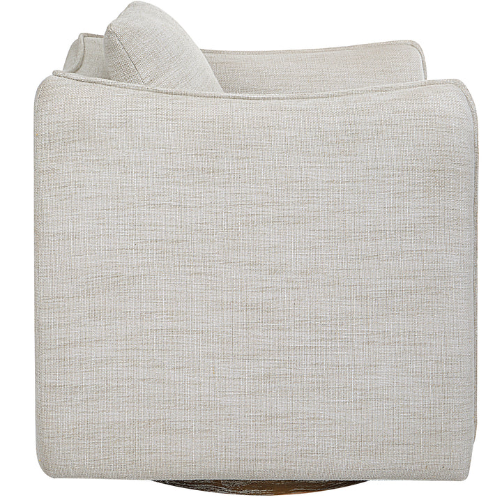 Uttermost Corben White Swivel Armchair