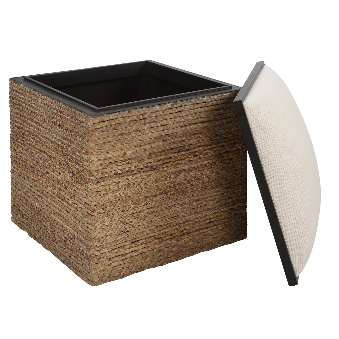 Uttermost Island Square Straw Accent Stool