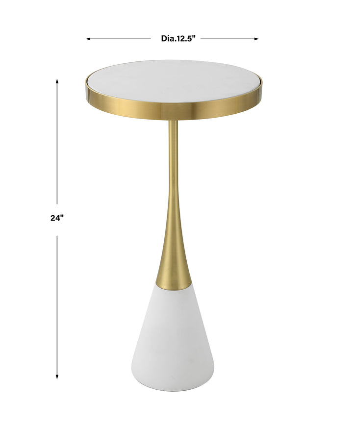 Uttermost Apex White Concrete Accent Table