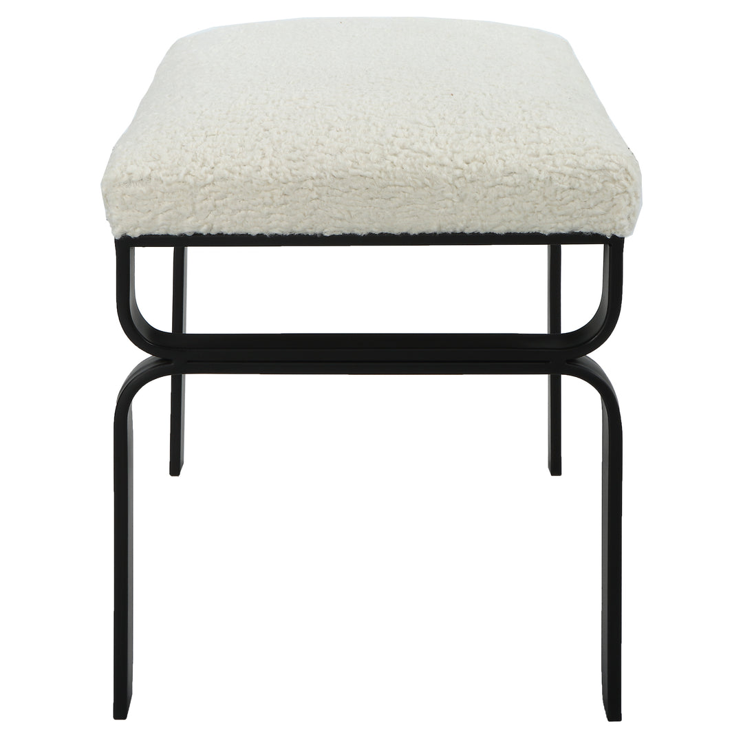 Uttermost Diverge White Shearling Small Bench