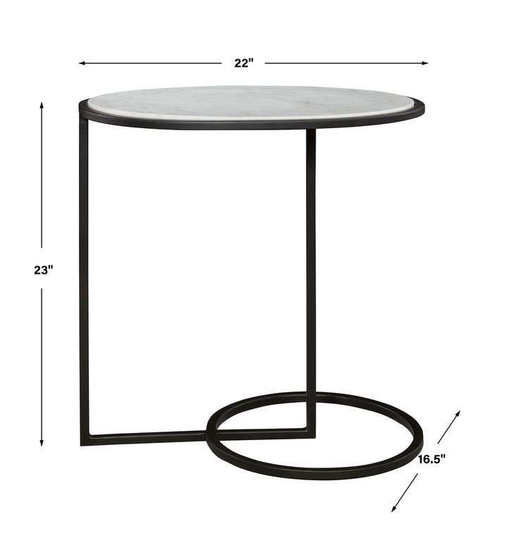 Uttermost Twofold White Marble Accent Table