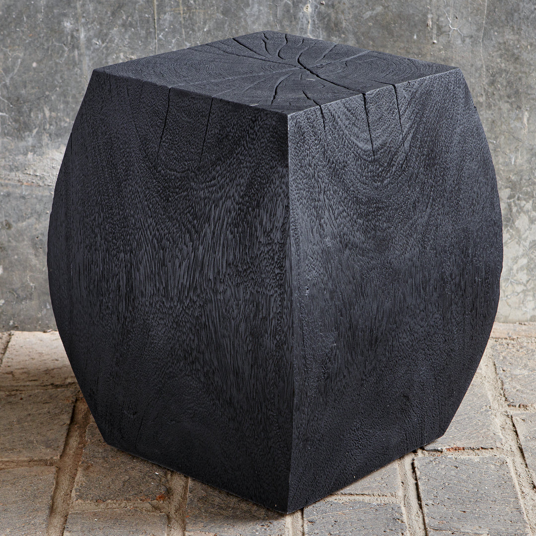 Uttermost Grove Black Wooden Accent Stool