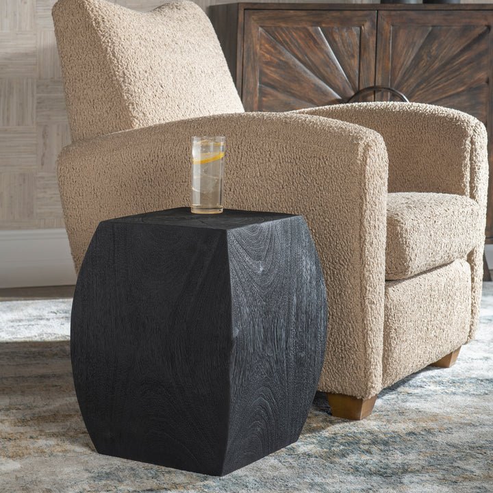 Uttermost Grove Black Wooden Accent Stool