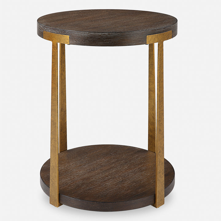 Uttermost Palisade Round Wood Side Table