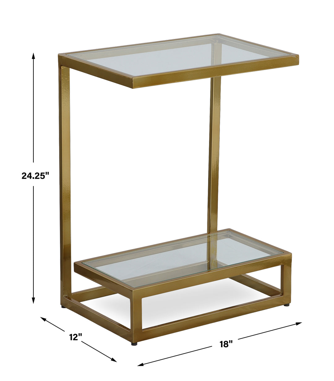 Uttermost Musing Brushed Brass Accent Table