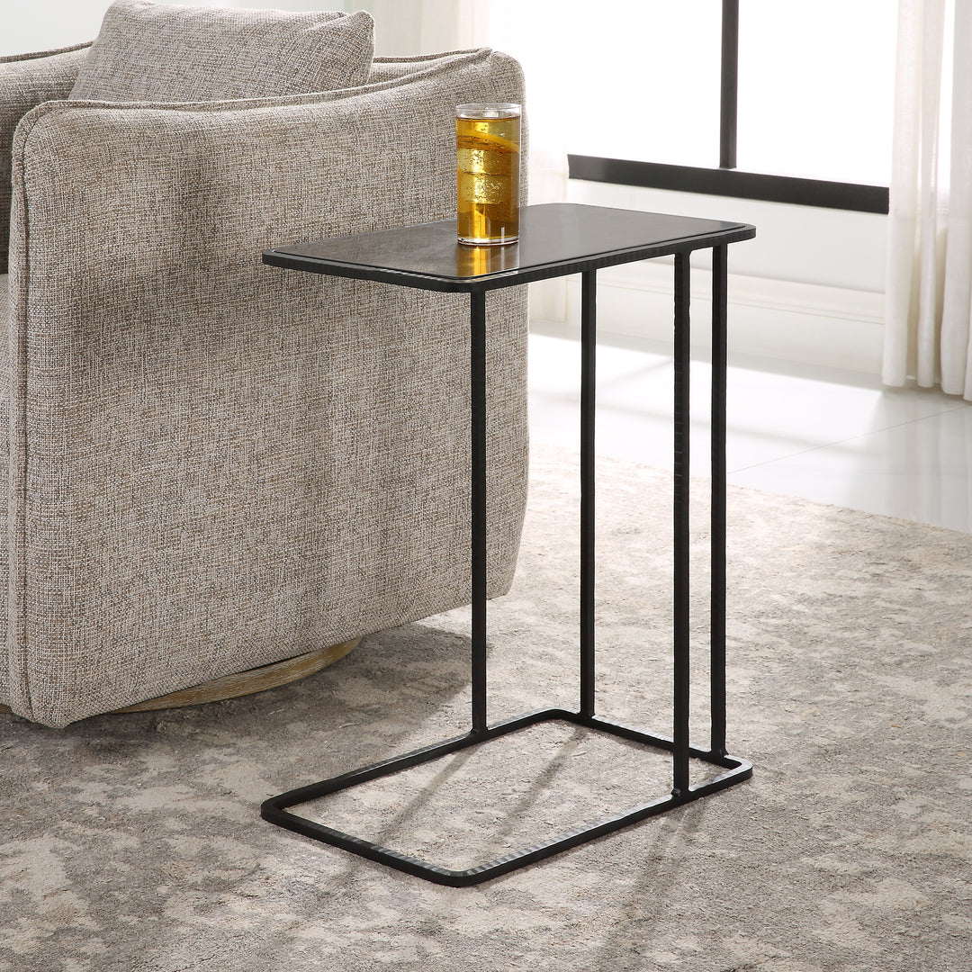 Uttermost Cavern Stone & Iron Accent Table