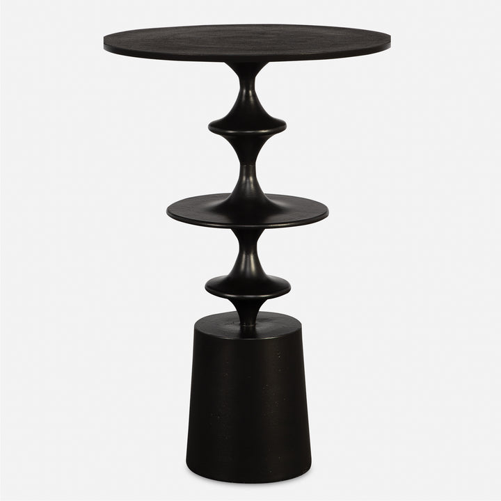 Uttermost Flight Textured Black Accent Table