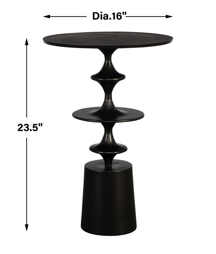 Uttermost Flight Textured Black Accent Table