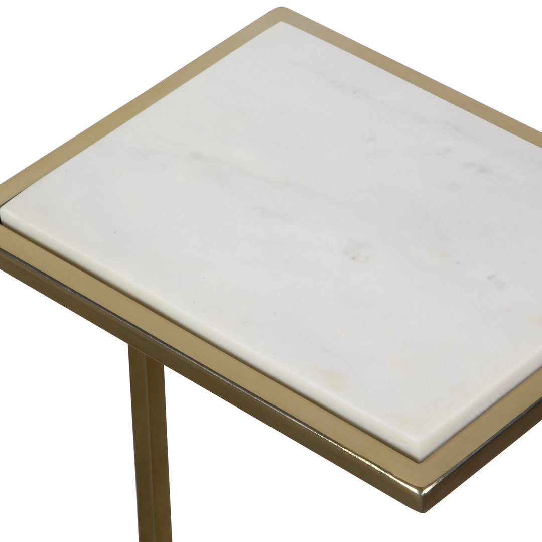 Uttermost Elevate White Marble Drink Table