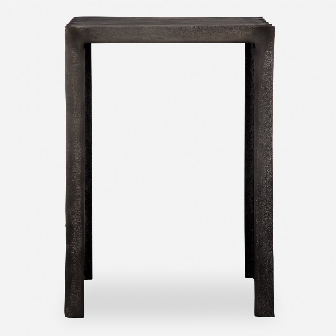 Uttermost In The Groove Aluminum Accent Table