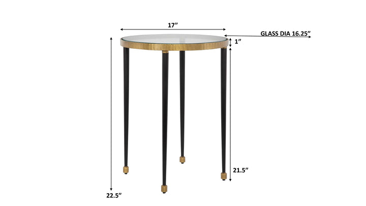 Uttermost Stiletto Antique Gold Side Table