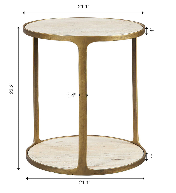 Uttermost Clench Brass Side Table