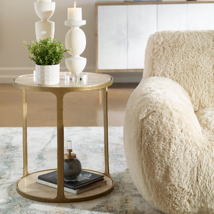 Uttermost Clench Brass Side Table