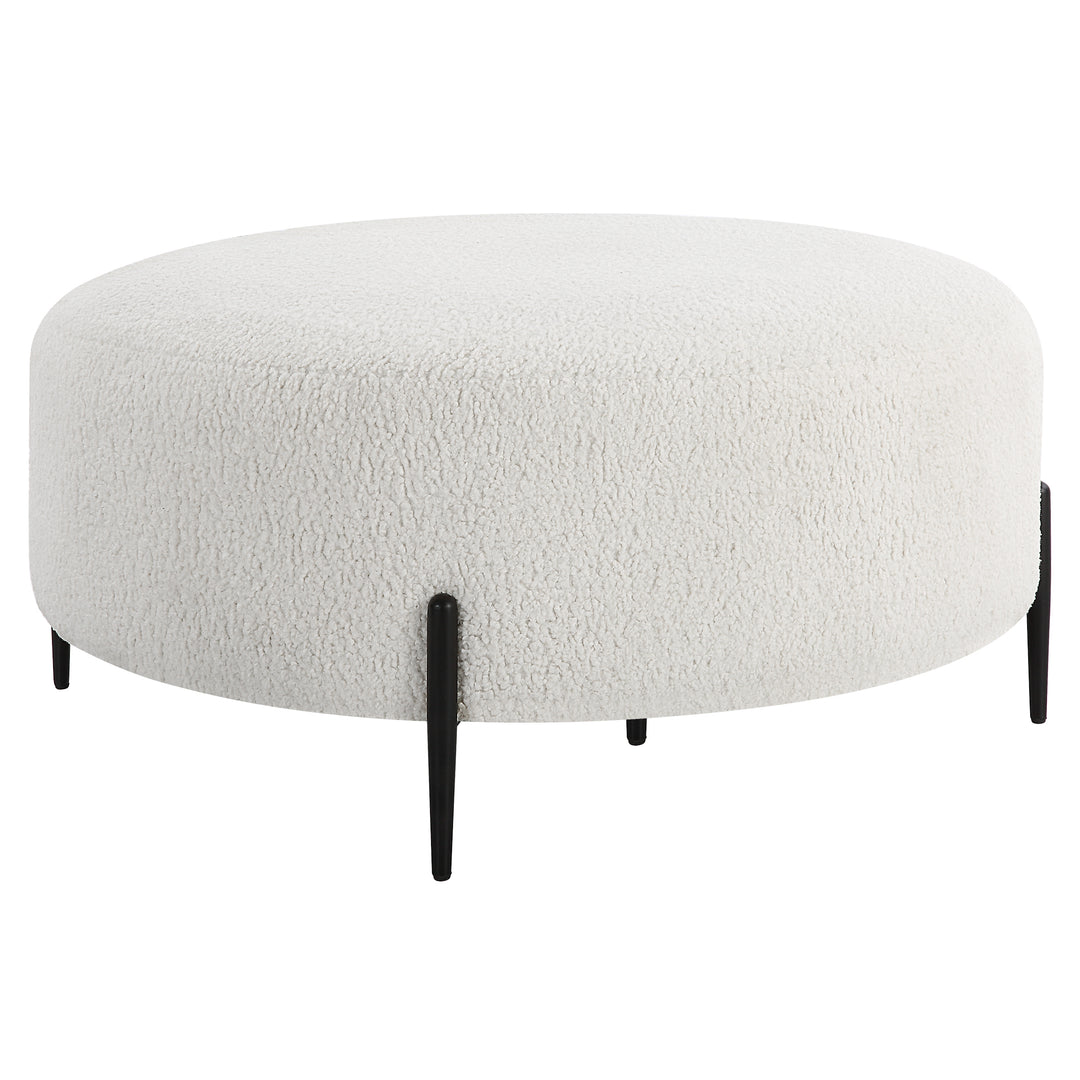 Uttermost Arles Large Plush White Ottoman