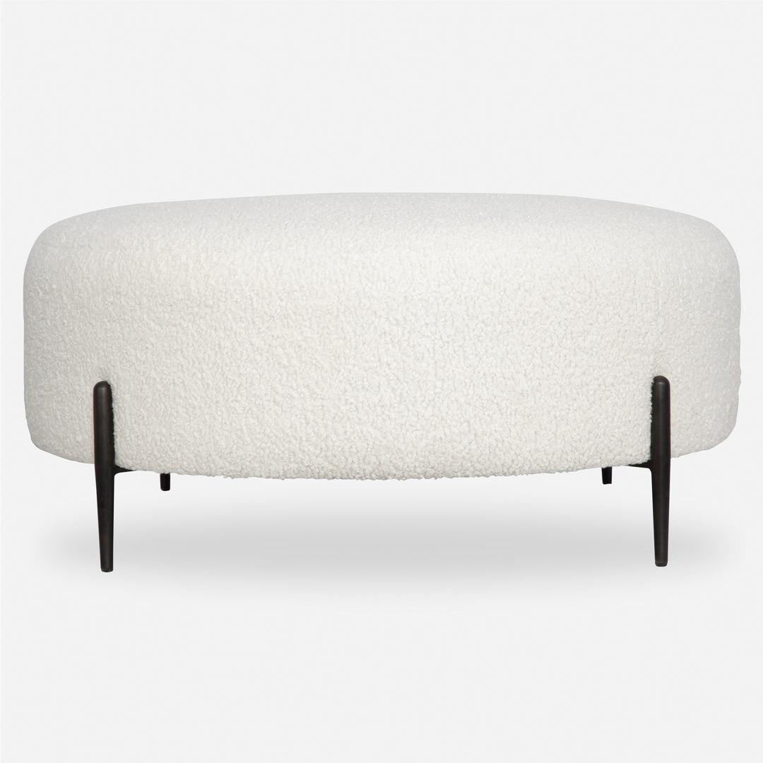 Uttermost Arles Large Plush White Ottoman