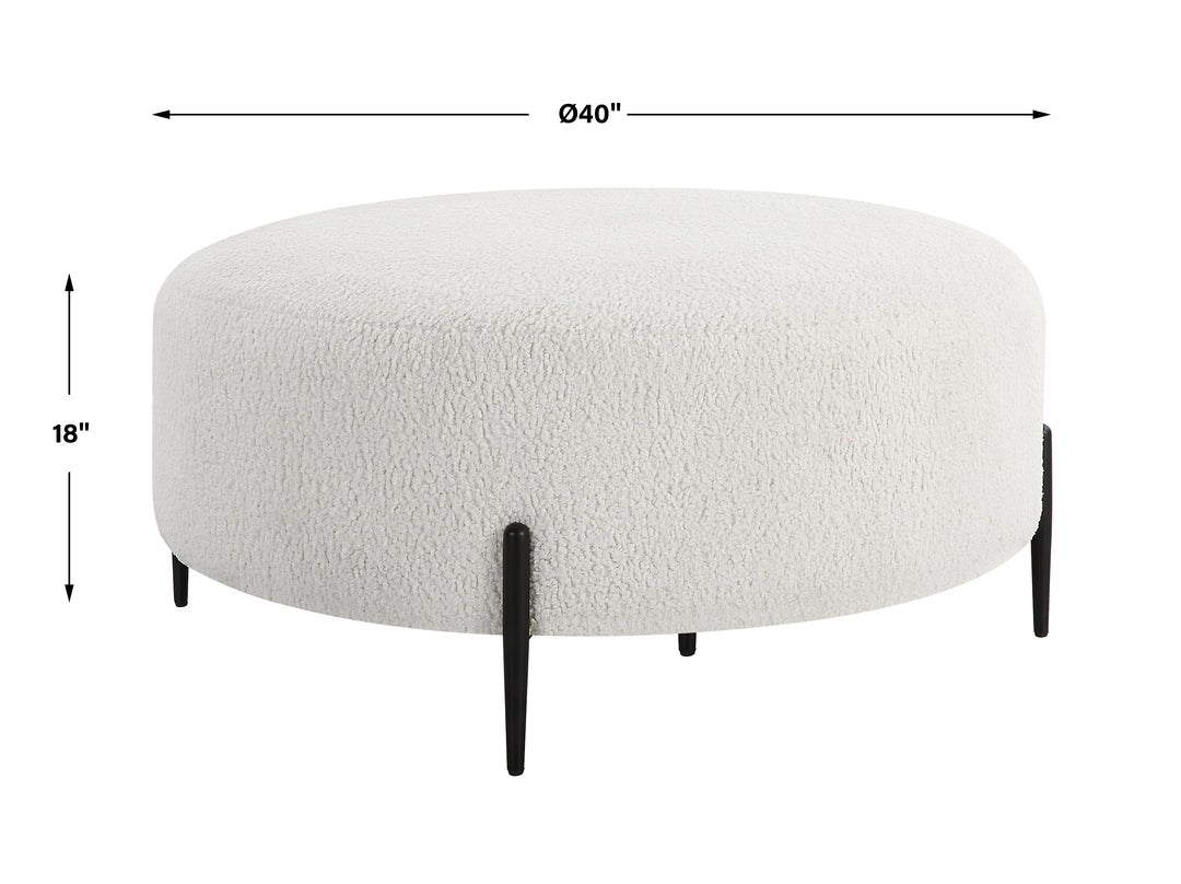 Uttermost Arles Large Plush White Ottoman