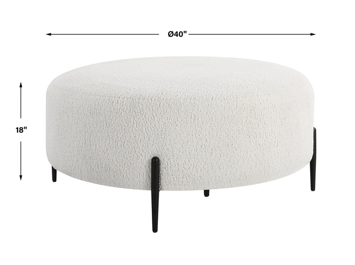 Uttermost Arles Large Plush White Ottoman