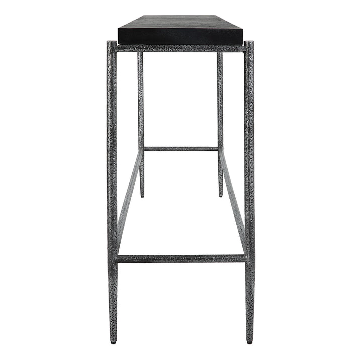 Uttermost Crescendo Black Concrete Console Table