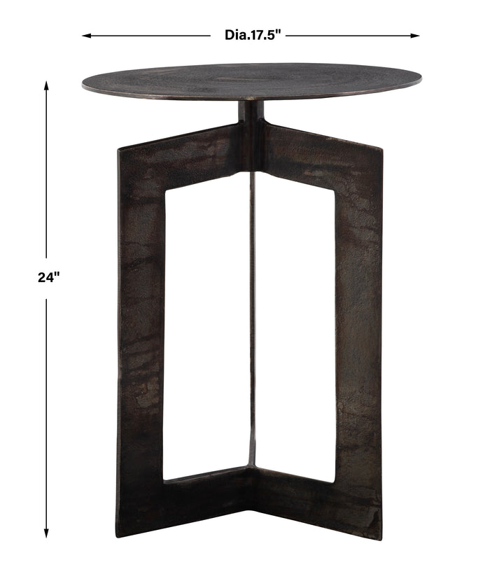 Uttermost Deltoid Gunmetal Accent Table